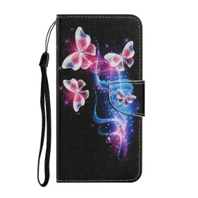 Anymob Samsung Colorful Neon Butterfly Painted Case Flip Wallet Leather Phone Cover