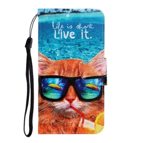 Anymob Samsung Cool Kitty Magnetic Flip Wallet Case Painted Leather Phone Cover