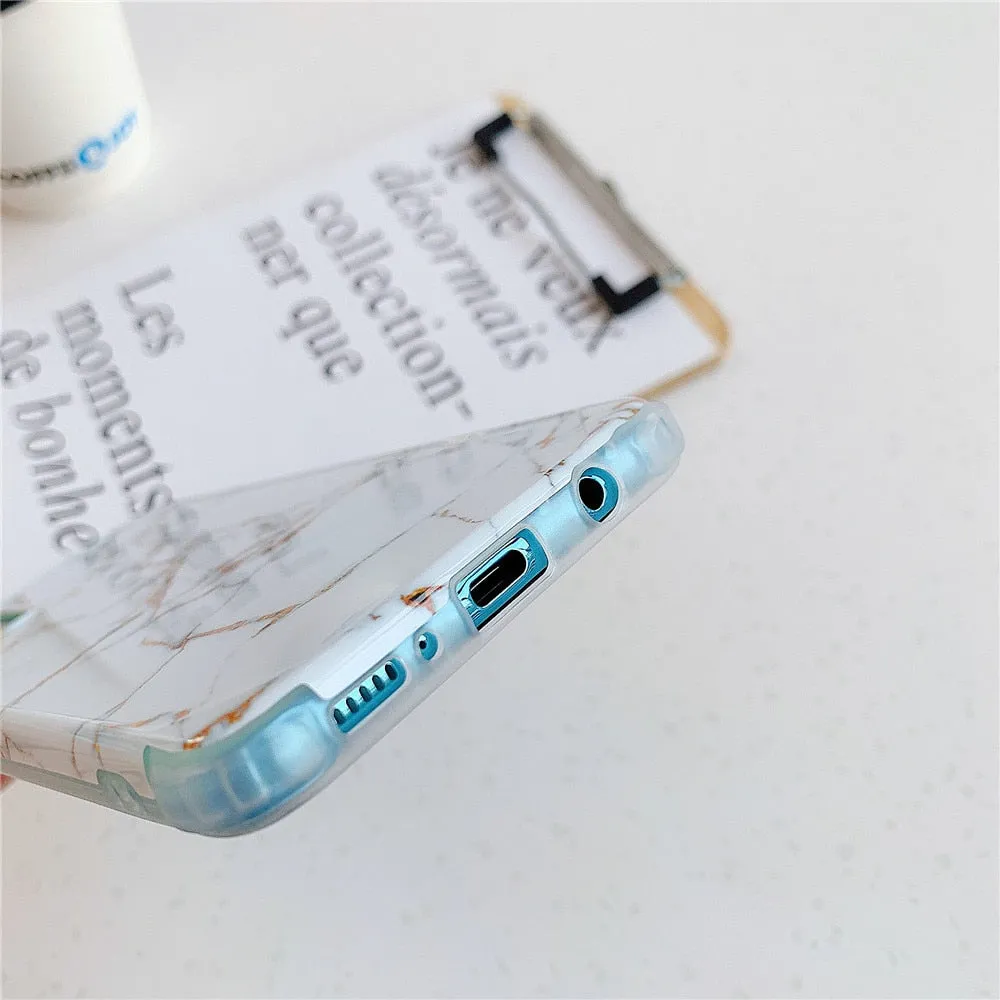 Anymob Samsung Gradient Ocean Blue Marble Phone Case Silicone Shockproof Cover