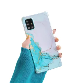 Anymob Samsung Gradient Ocean Blue Marble Phone Case Silicone Shockproof Cover