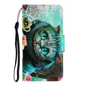 Anymob Samsung Invisible Cat Magnetic Flip Wallet Case Painted Leather Phone Cover