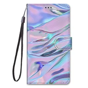 Anymob Samsung Lavender Silk Phone Case Magnetic Flip Leather Card  Wallet Cover