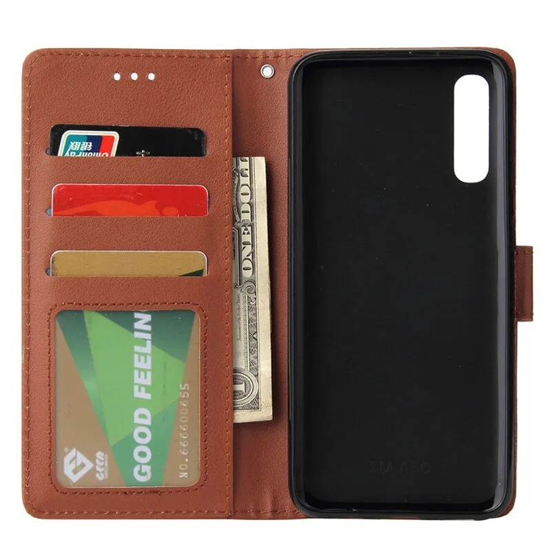 Anymob Samsung Maroon Leather Case Flip Wallet Phone Cover