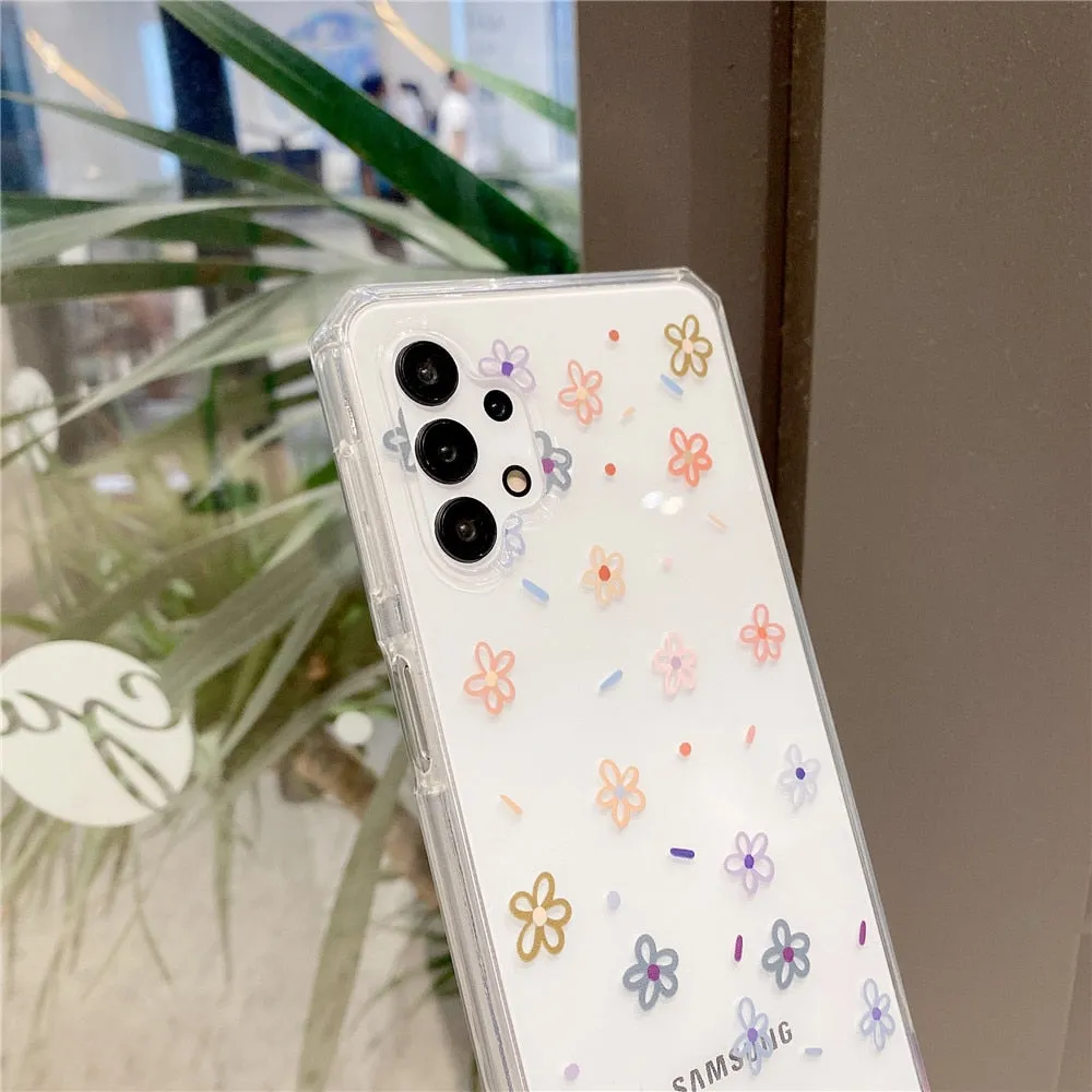 Anymob Samsung Multicolor Roses Flowers Soft Silicone Phone Case Transparent Cover