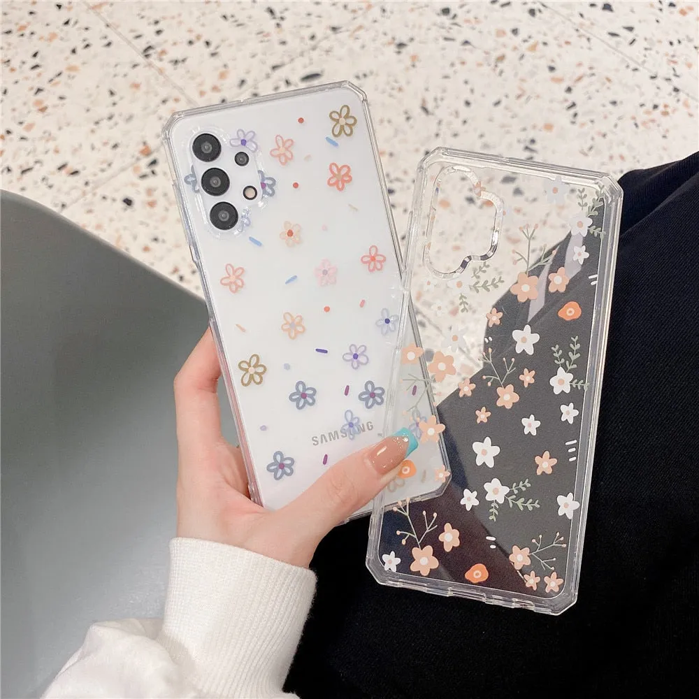 Anymob Samsung Multicolor Roses Flowers Soft Silicone Phone Case Transparent Cover