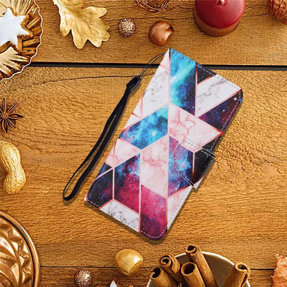 Anymob Samsung Multicolored Tribal Pattern Phone Case Magnetic Flip Leather Wallet Painted Cover