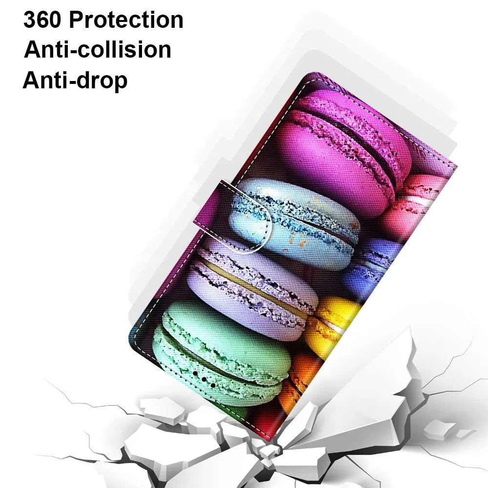 Anymob Samsung Neon Flower Phone Case Magnetic Flip Leather Card slot Wallet Cover