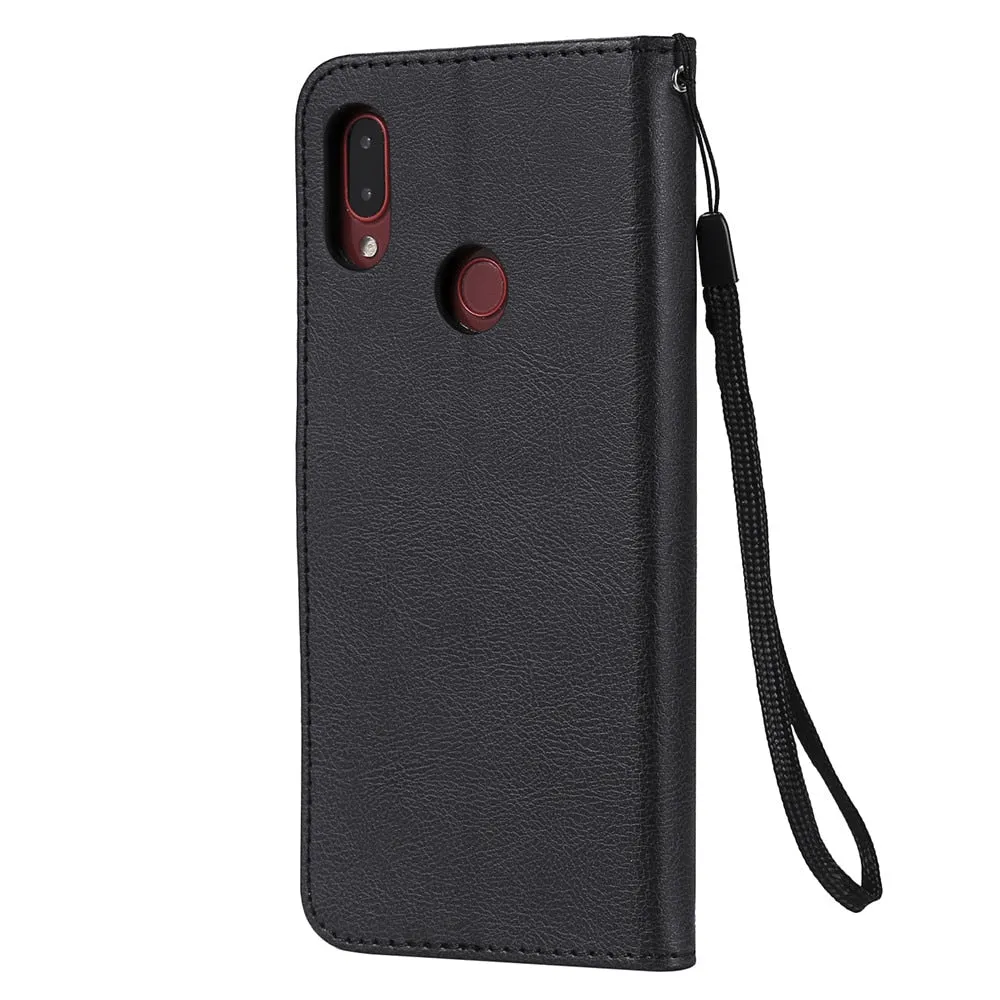Anymob Samsung Phone Case Brown Leather Cover Flip Wallet