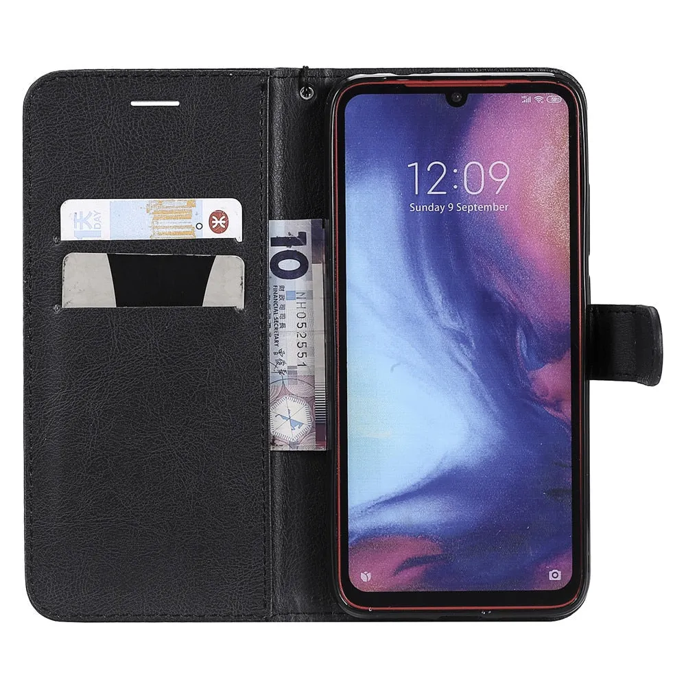Anymob Samsung Phone Case Brown Leather Cover Flip Wallet