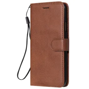Anymob Samsung Phone Case Brown Leather Cover Flip Wallet