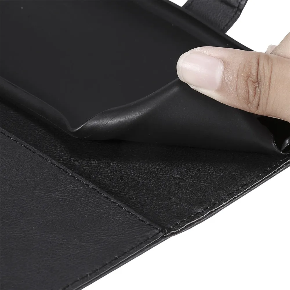 Anymob Samsung Phone Case Brown Leather Cover Flip Wallet