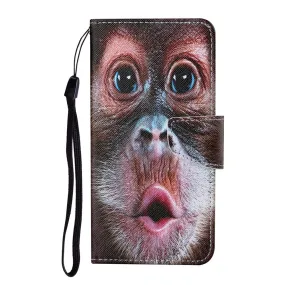 Anymob Samsung Primate Pattern Phone Case Magnetic Flip Leather Wallet Painted Cover