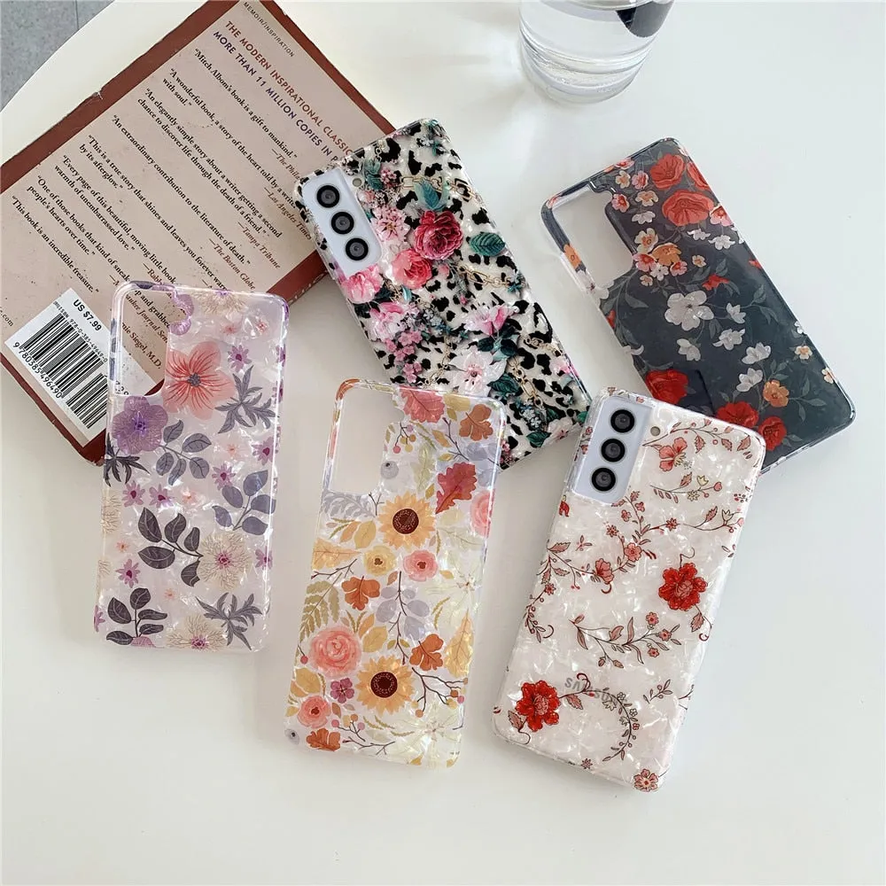 Anymob Samsung Sunflower Rose Silicone Dream Shell Pattern Case Shockproof Back Cover