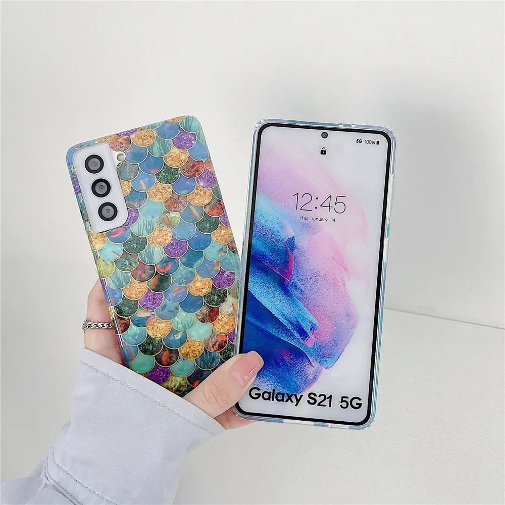 Anymob Samsung Sunflower Rose Silicone Dream Shell Pattern Case Shockproof Back Cover