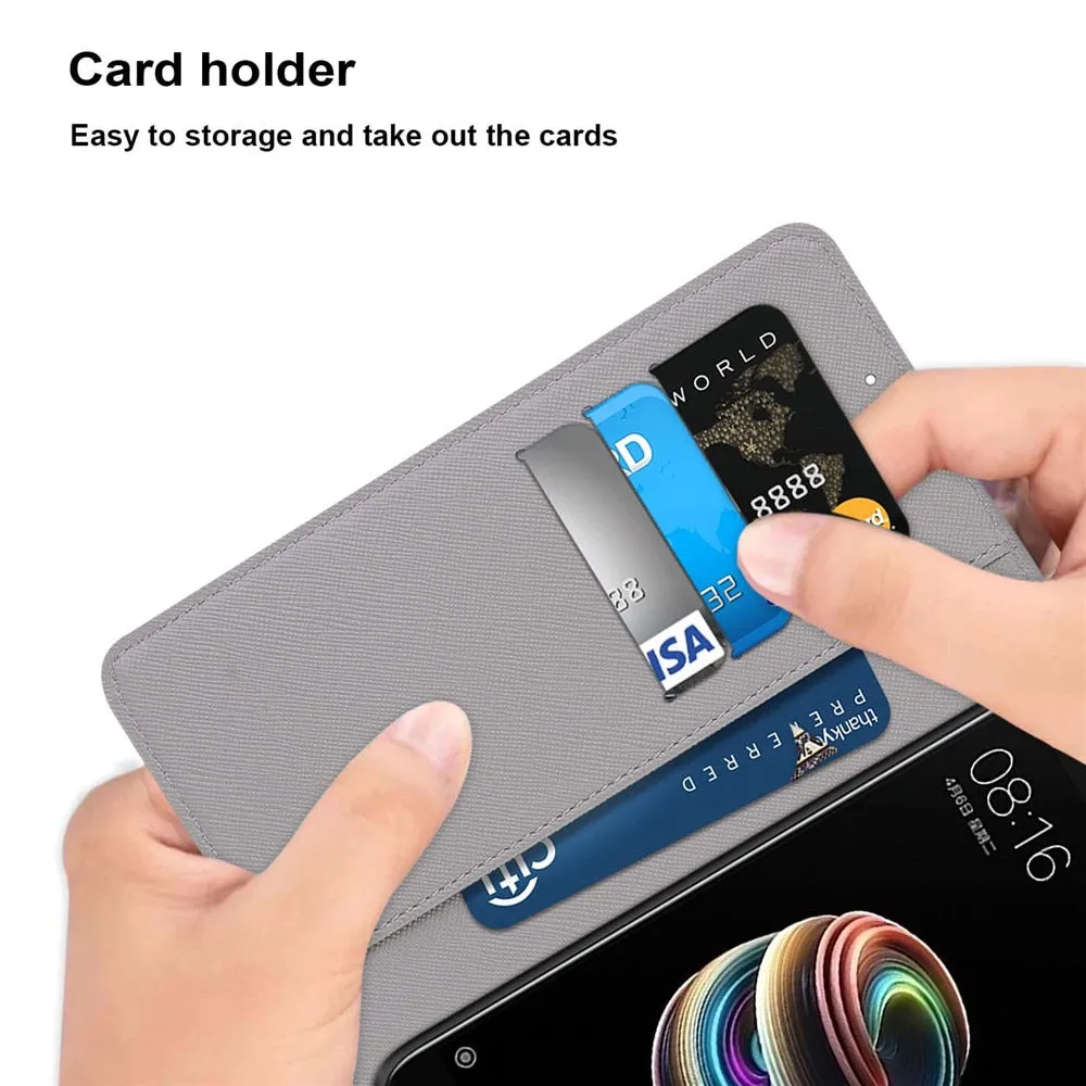 Anymob Samsung Thunder Lion Cute Animal Painted Leather Phone Case Flip Wallet Phone Bag Cover