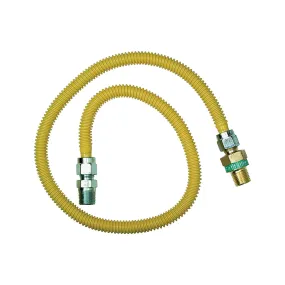 BrassCraft ProCoat Series CSSD44R-24P Gas Connector, 1/2 x 1/2 in, Stainless Steel, 24 in L