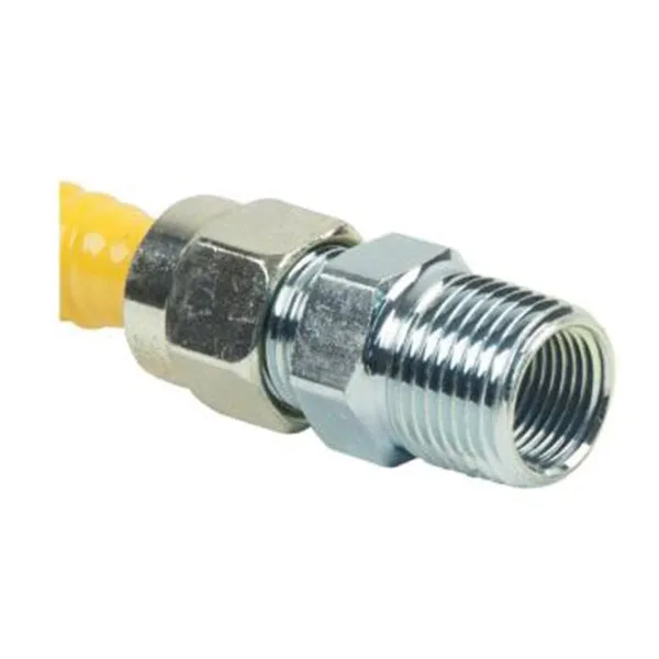 BrassCraft ProCoat Series CSSD44R-48 P Gas Connector, 1/2 x 1/2 in, Stainless Steel, 48 in L