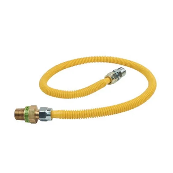 BrassCraft ProCoat Series CSSD44R-60P Gas Connector, 1/2 x 1/2 in, Stainless Steel, 60 in L