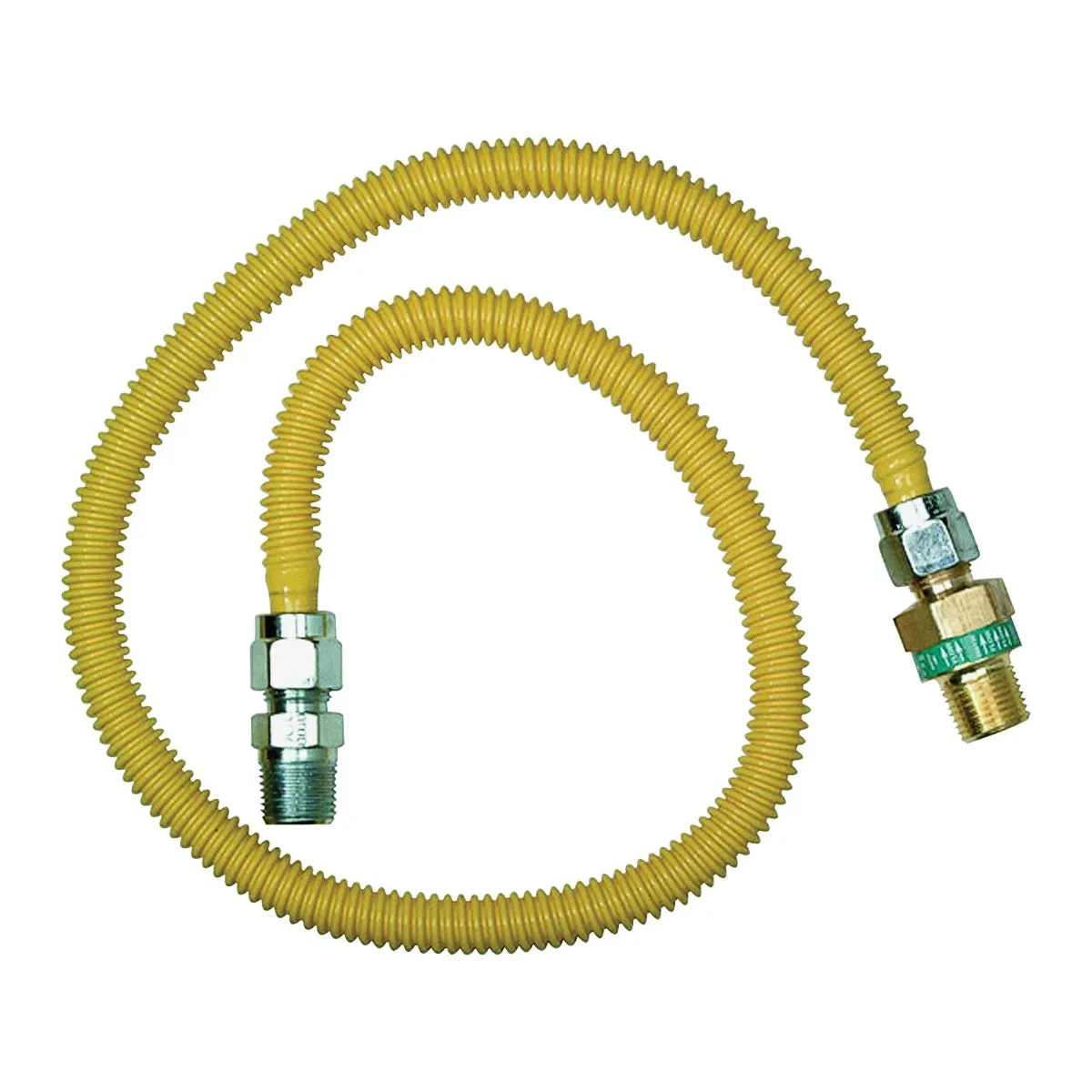 BrassCraft ProCoat Series CSSD44R-60P Gas Connector, 1/2 x 1/2 in, Stainless Steel, 60 in L