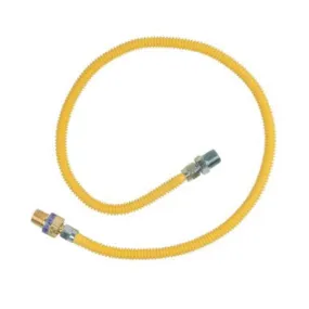BrassCraft ProCoat Series CSSL44R-24 P Gas Connector, 1/2 x 1/2 in, Stainless Steel, 24 in L