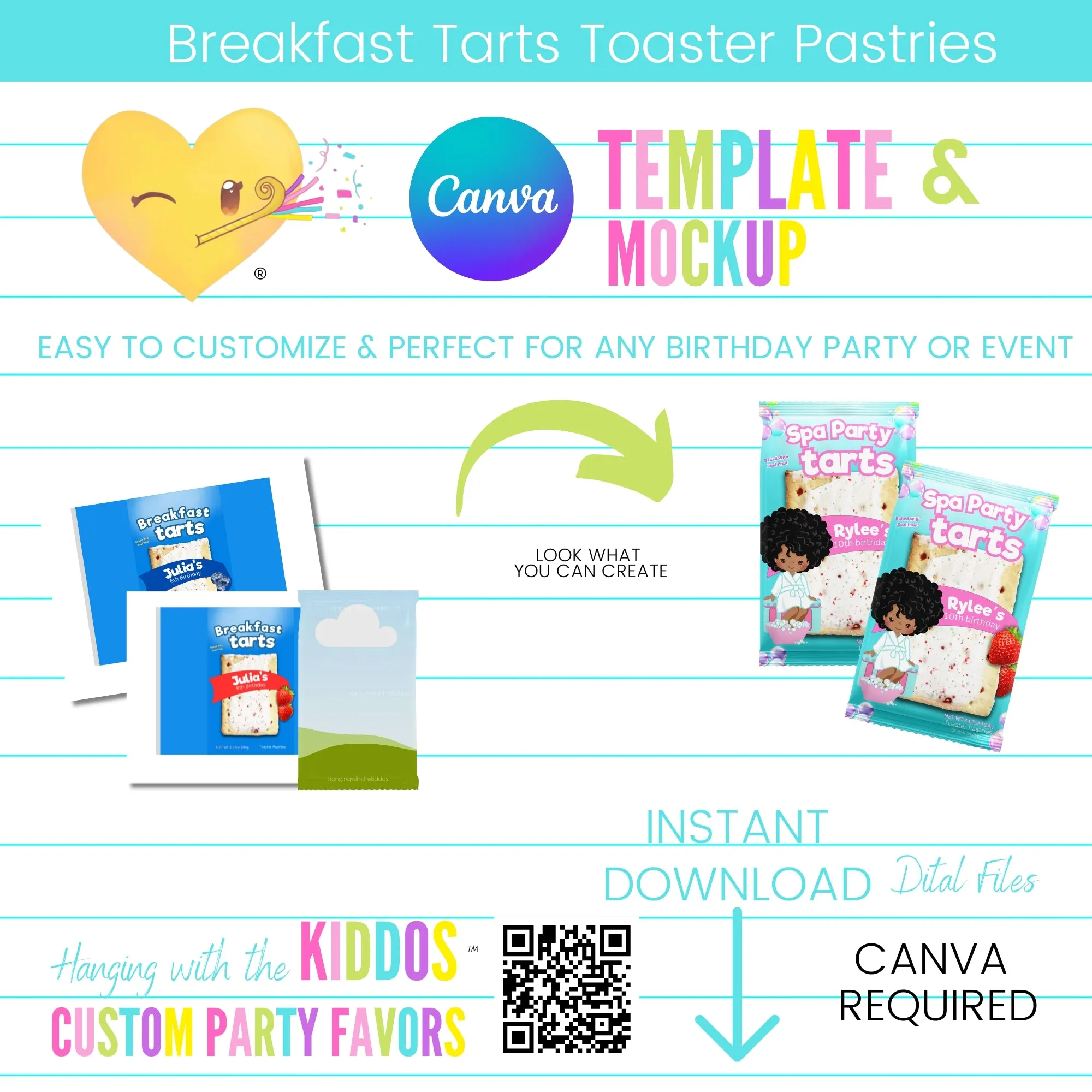 Breakfast Tarts Toaster Pastries Template and Mockup