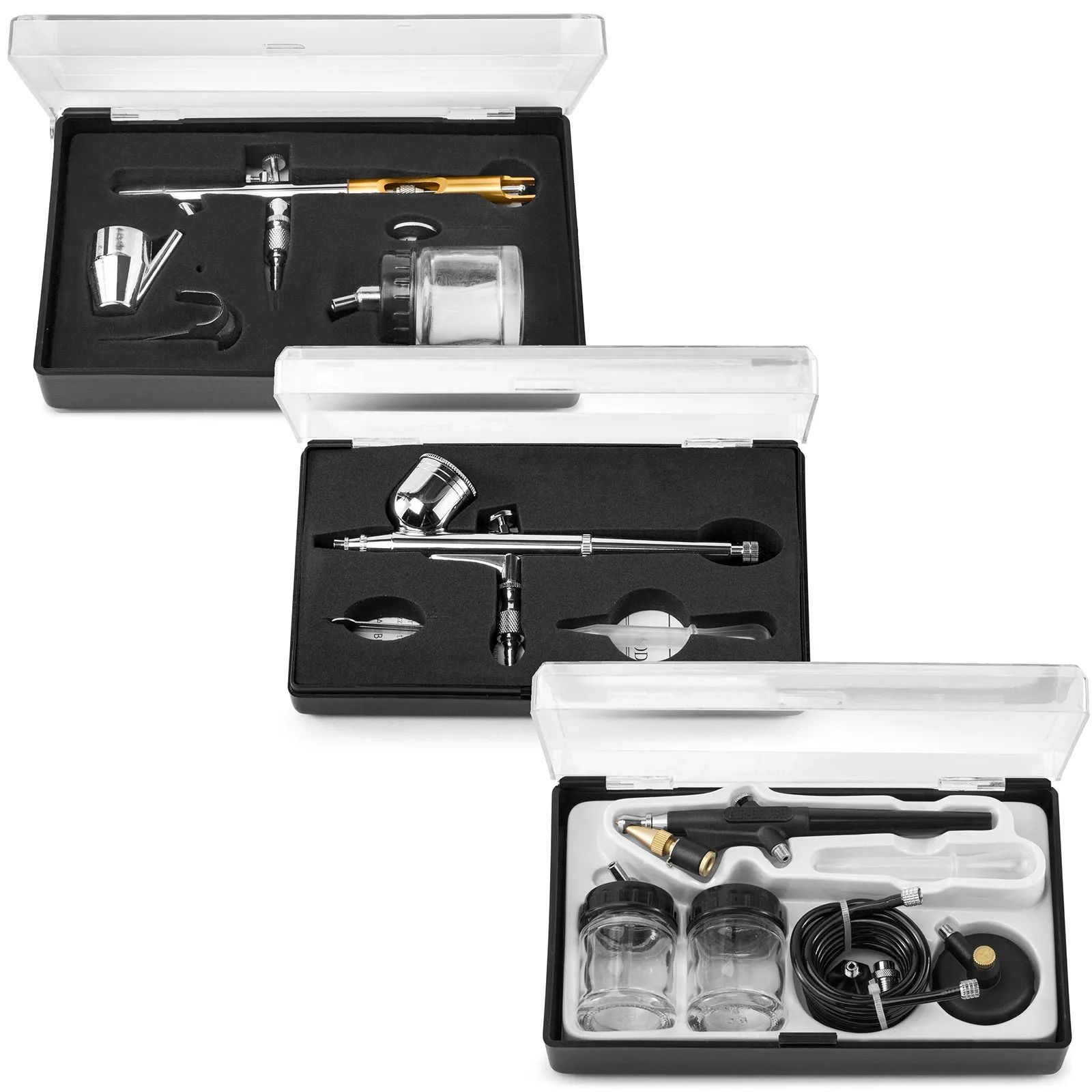 Cake Airbrush Decorating Kit - 3 Airbrushes, Compressor & Paint