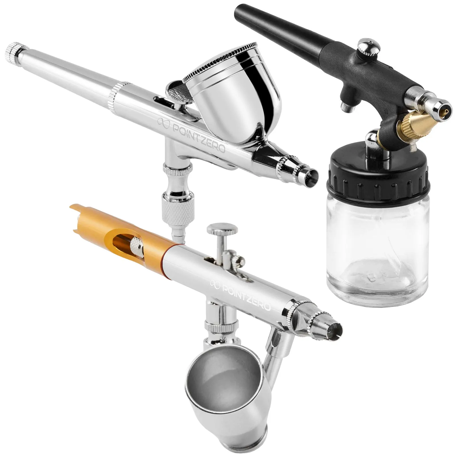 Cake Airbrush Decorating Kit - 3 Airbrushes, Compressor & Paint