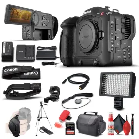 Canon EOS C70 Cinema Camera   128GB Card  Case   More:  Advanced Bundle