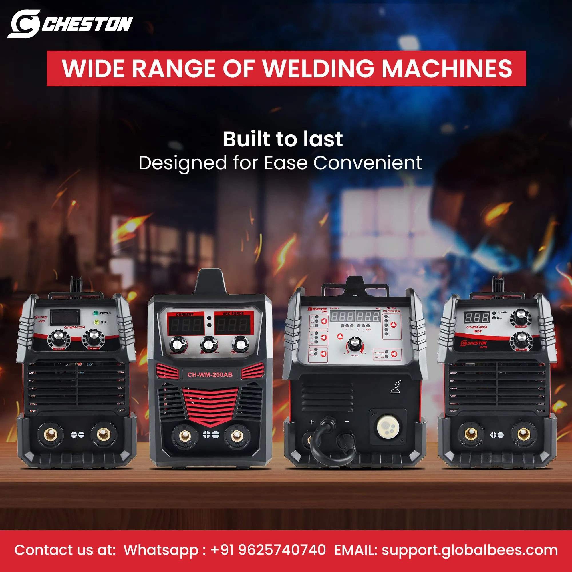Cheston Ultra TIG/MMA Welding Machine 250A | Inverter IGBT GAS Welding Machine Hot Start Anti Stick Function with Welding Torch, Mask & Other Accessories Included | (2-in-1) 250A Welding Machine Tool