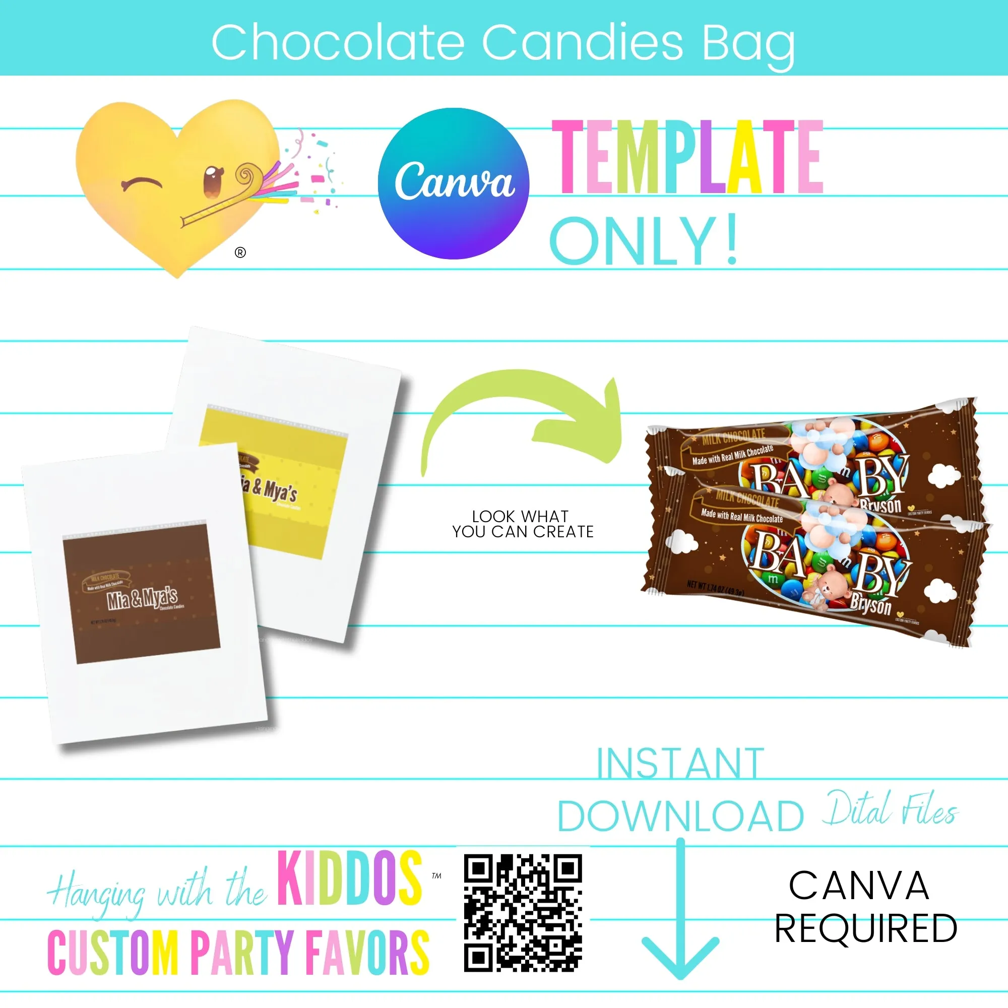 Chocolate Candies Bag Template