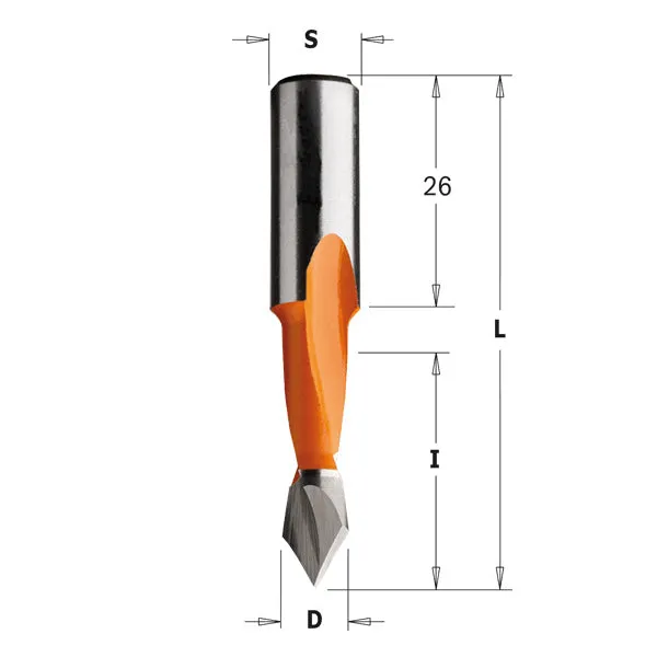 CMT Orange Tools 313.060.11 DOWEL DRILL FOR THROUGH HOLE 6x27x57.5mm  RH