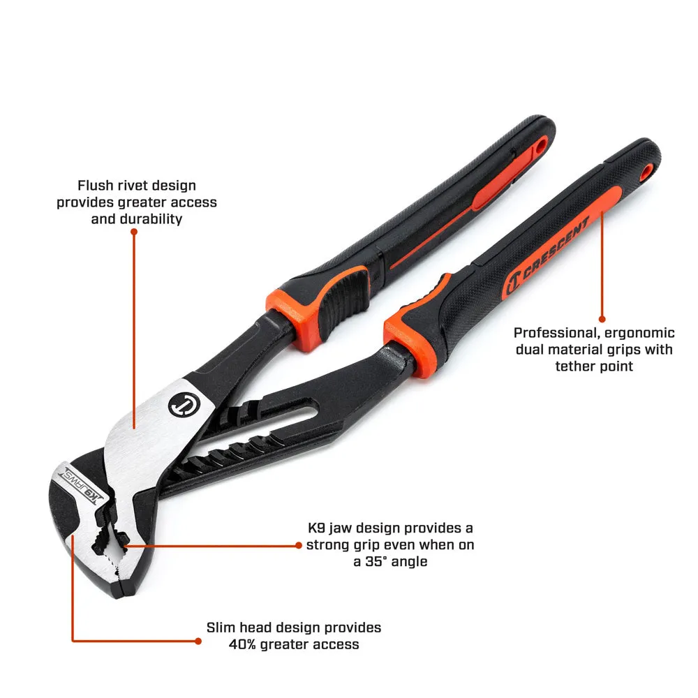 Crescent RTZ210CGV 10" Z2 K9™ V-Jaw Dual Material Tongue and Groove Pliers