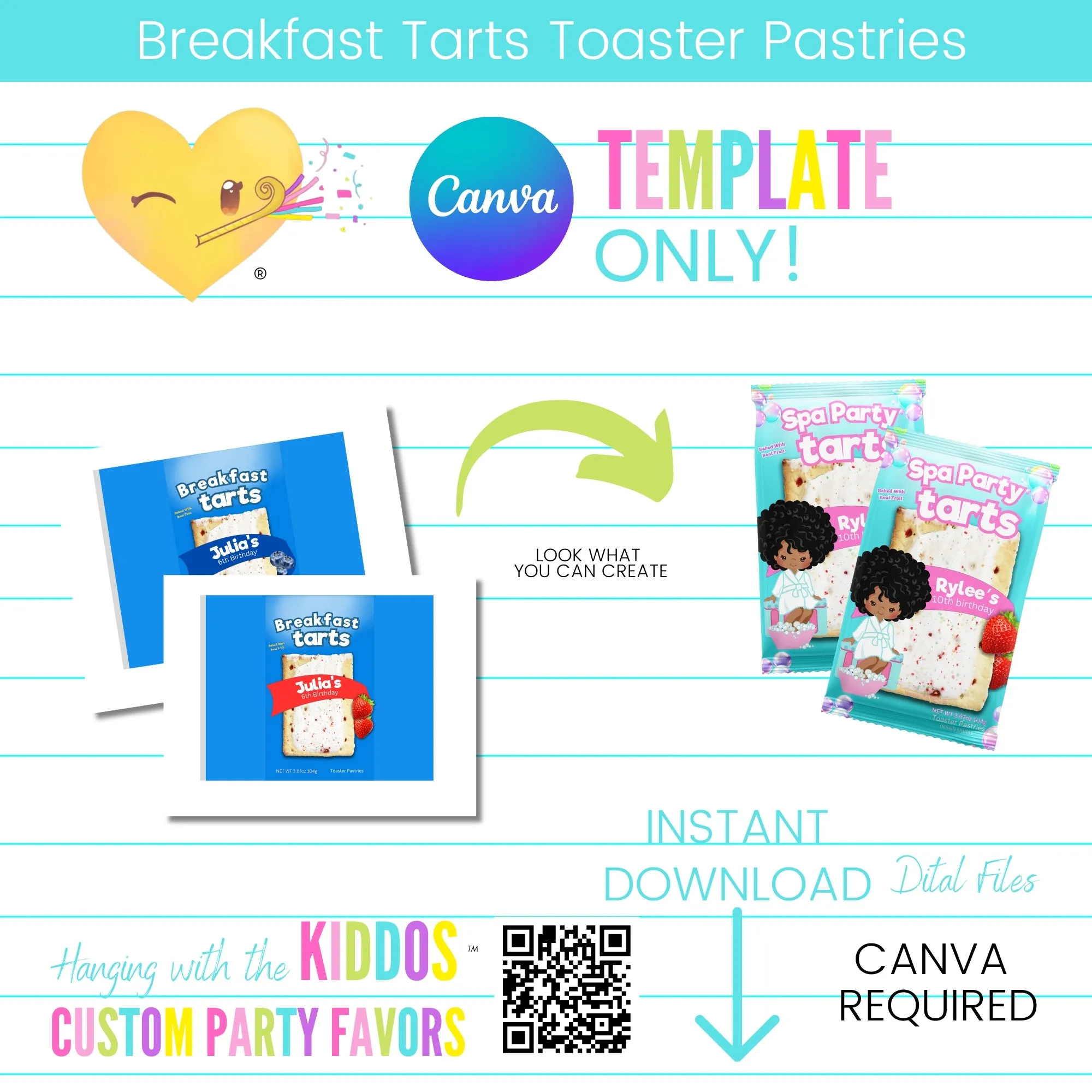 Custom Breakfast Tarts Toaster Pastries Template