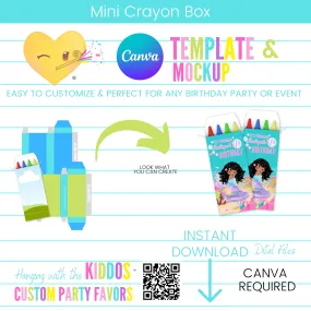 Customizable Mini Crayon Box Template and Mockup