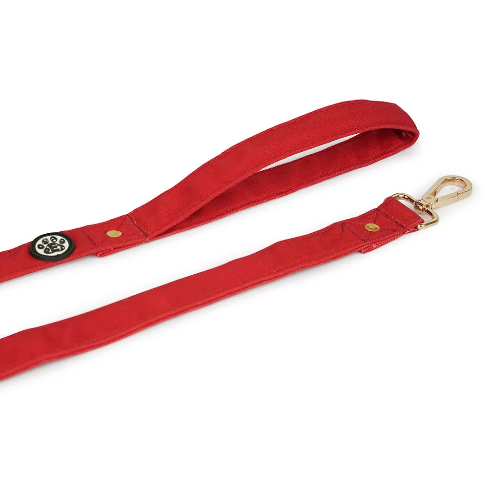 Dear Pet Classic Maroon Dog Collar & Leash Set