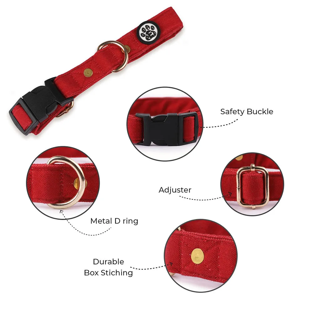 Dear Pet Classic Maroon Dog Collar
