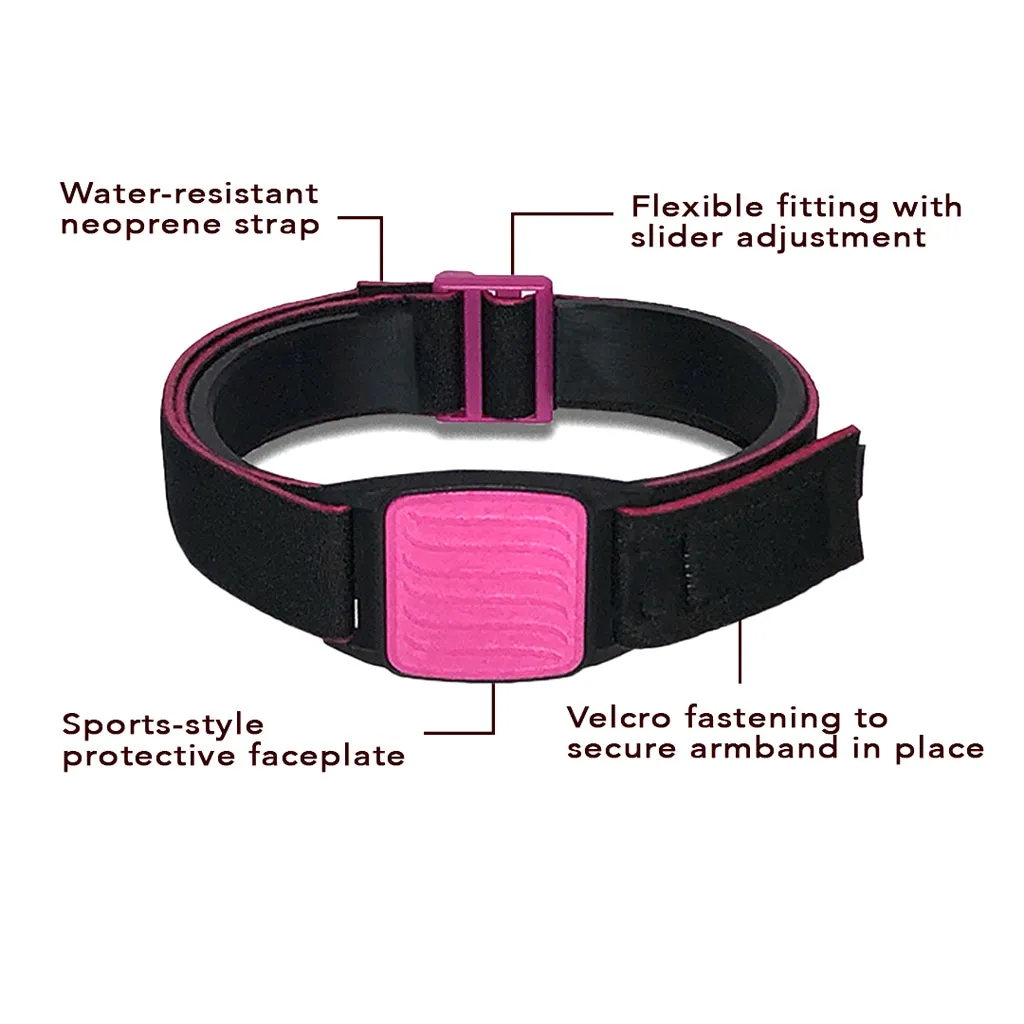 Dexcom G7 CGM Sports & Swim Armband Cover - Magenta Wave Dexband