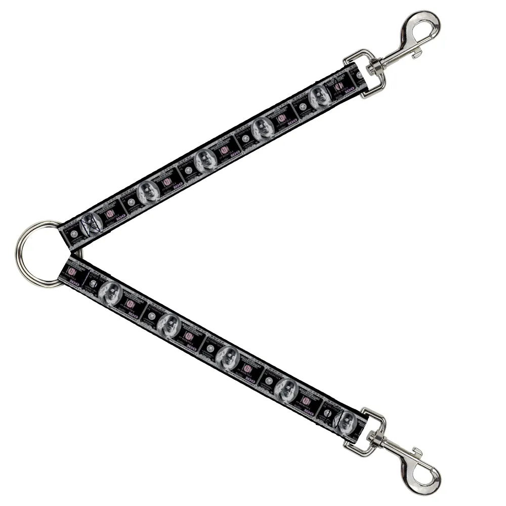 Dog Leash Splitter - 100 Dollar Bill X-Ray Black/White