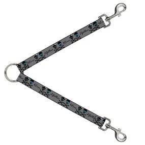 Dog Leash Splitter - 2gether 4ever Skulls