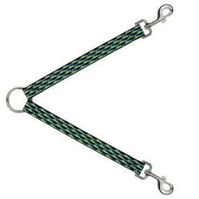 Dog Leash Splitter - Abstract Scribble Black/Blue/Neon Green