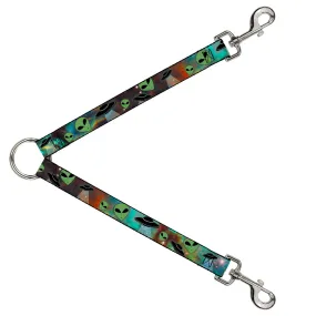 Dog Leash Splitter - Aliens & UFO's Galaxy/Green/Black/White