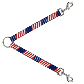 Dog Leash Splitter - American Flag Diagonal