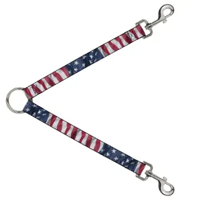 Dog Leash Splitter - American Flag Vertical C/U