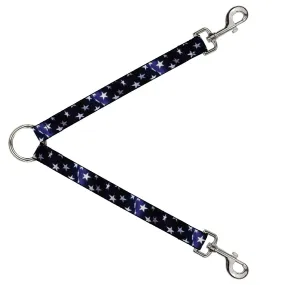 Dog Leash Splitter - American Flag Vivid Stars Blue/White