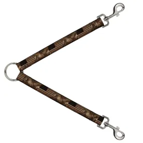 Dog Leash Splitter - Americana Eagle & Flag Rustic Wood Grain