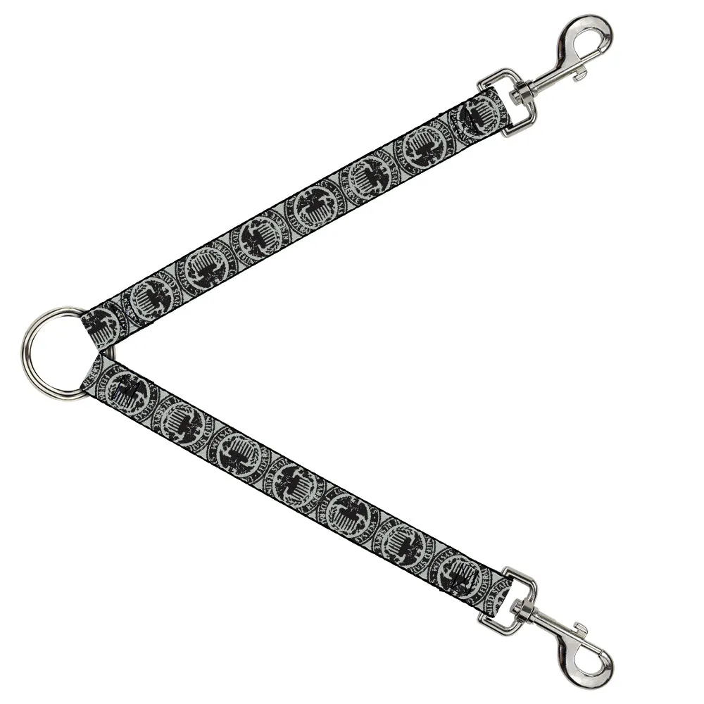 Dog Leash Splitter - Americana Federal Reserve Seal Weathered Gray/Black