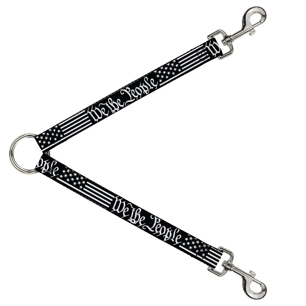 Dog Leash Splitter - Americana Flag WE THE PEOPLE Black White