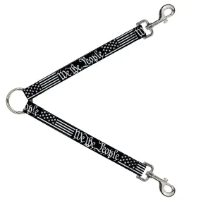 Dog Leash Splitter - Americana Flag WE THE PEOPLE Black White