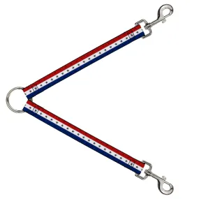 Dog Leash Splitter - Americana Star Stripes Red/White/Blue