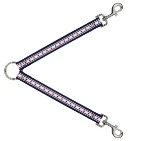Dog Leash Splitter - Americana Stars & Stripes 6 Blue/White/Red